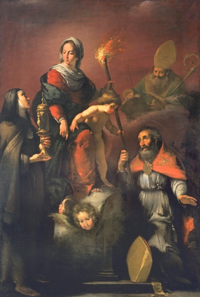 Madonna and Child with St. Clare, St. Ambrose and St. Erasmus by Bernardo Strozzi